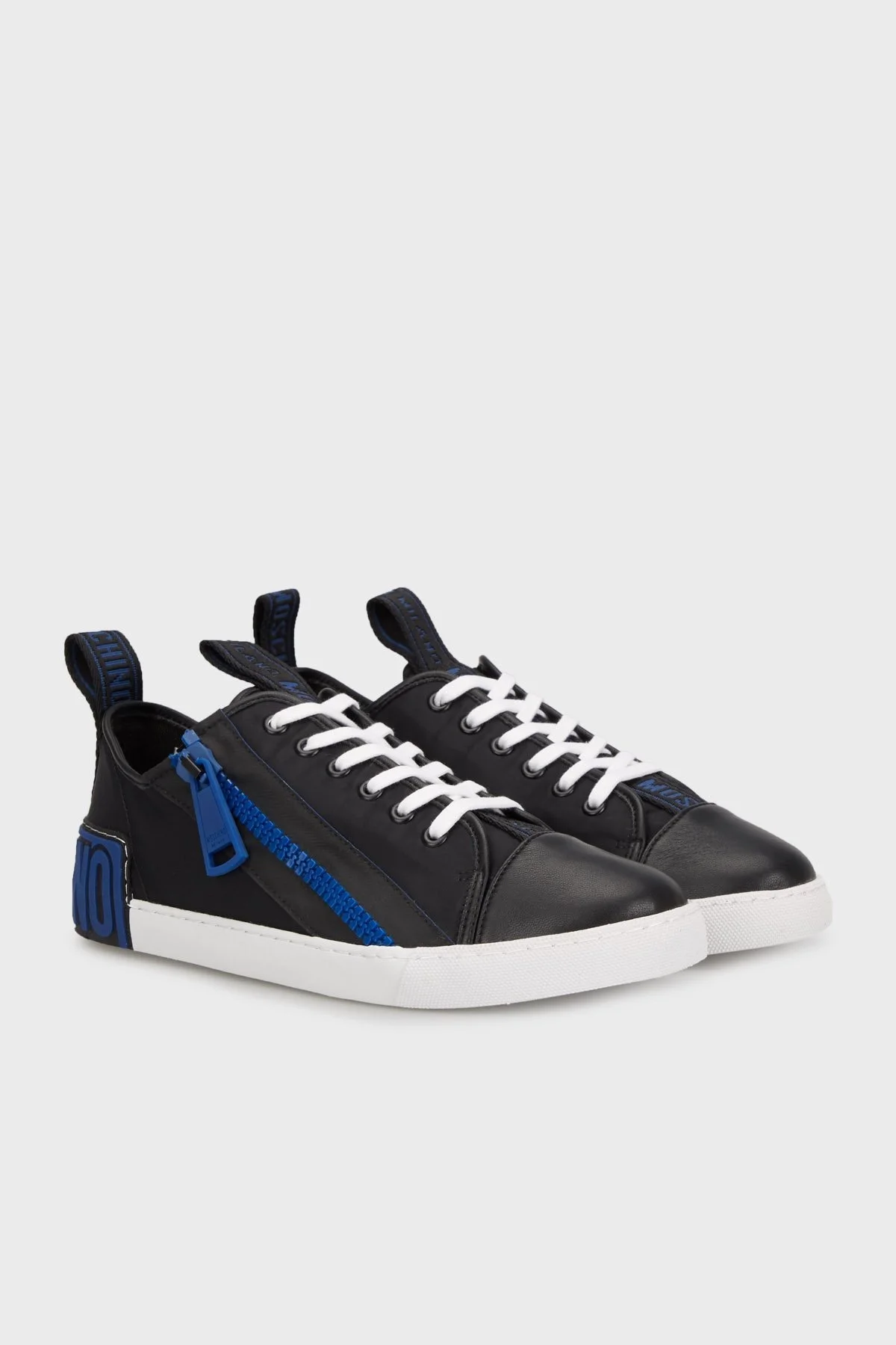 Moschino Hakiki Deri Sneaker Erkek Ayakkabı MB15462G1 GG3100A SİYAH - 2