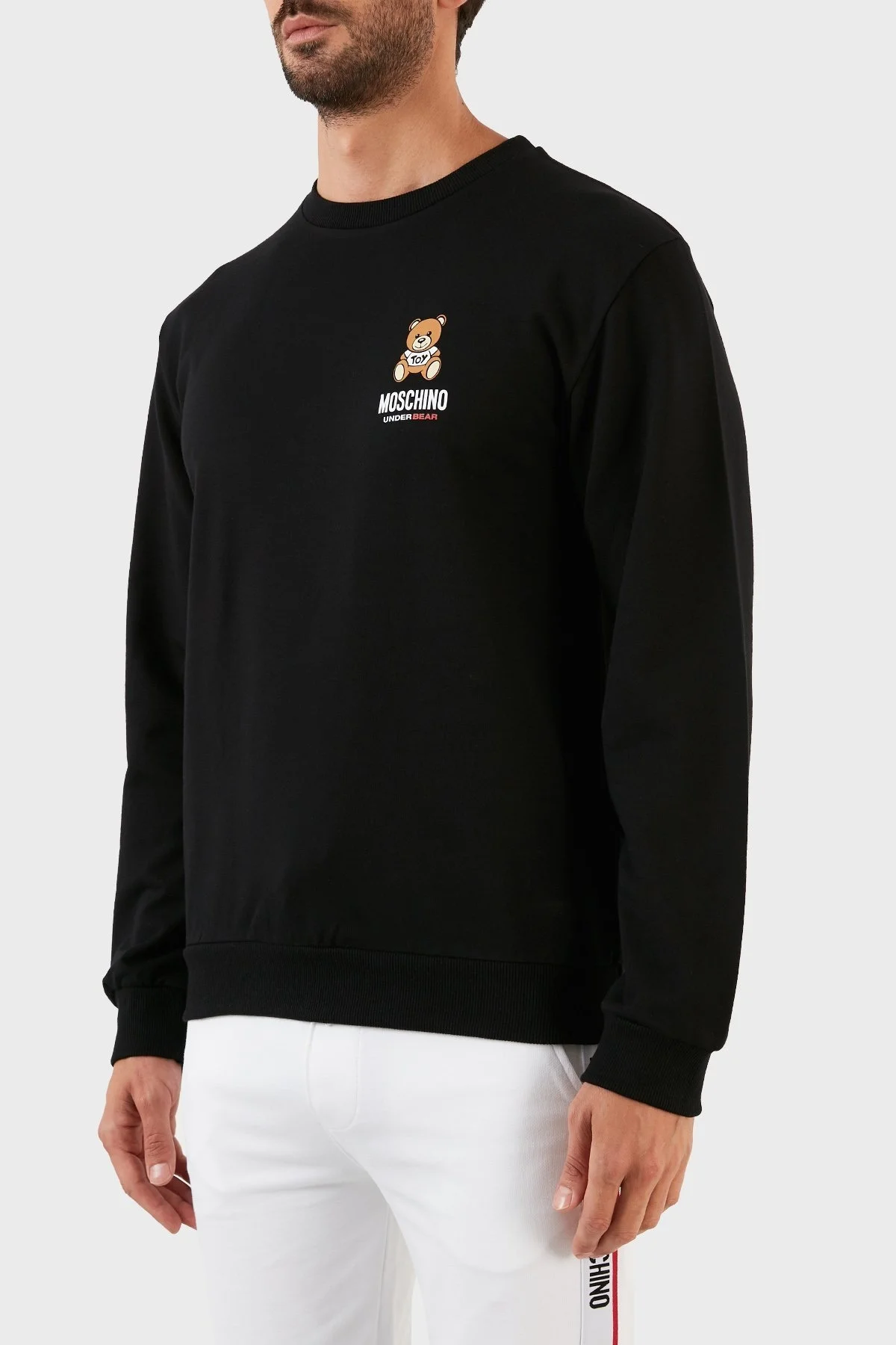 Moschino Logolu Regular Fit Bisiklet Yaka Pamuklu Erkek Sweat A1719 8102 0555 SİYAH - 3