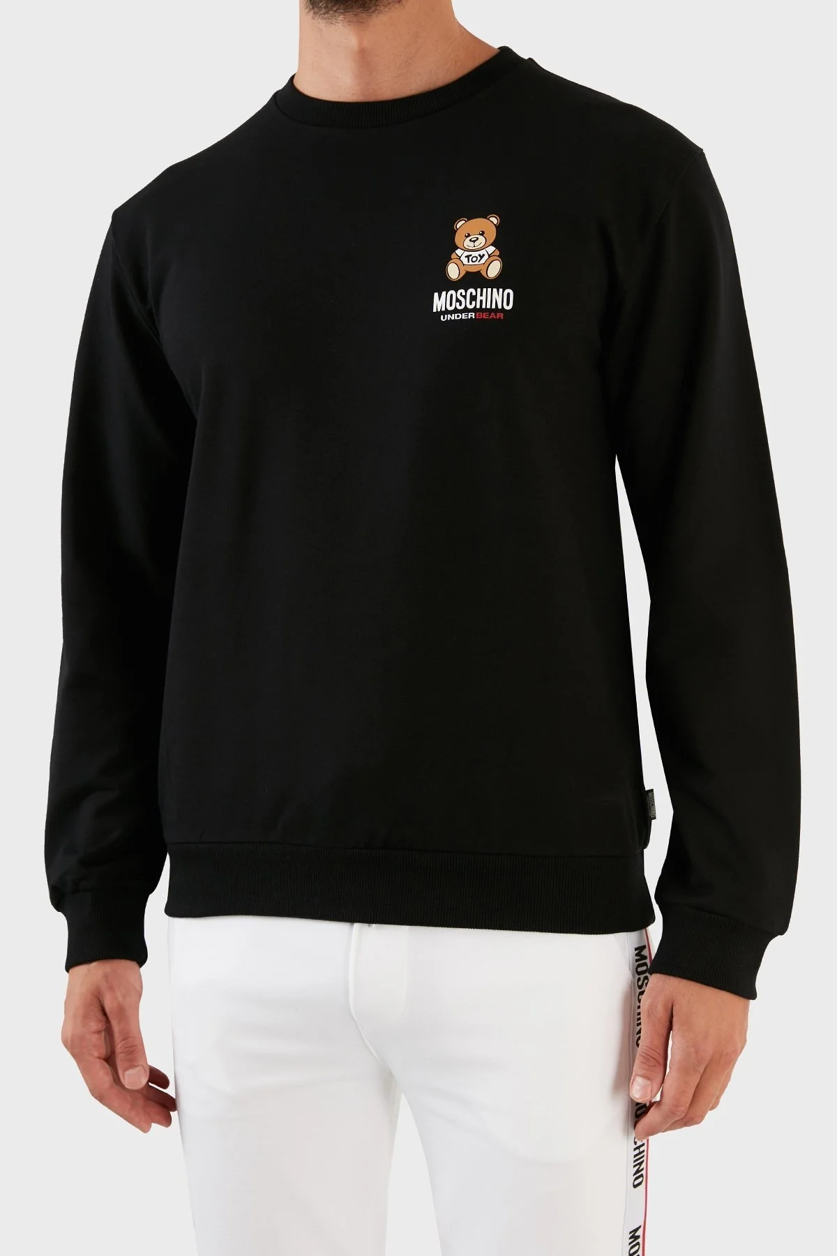 Moschino Logolu Regular Fit Bisiklet Yaka Pamuklu Erkek Sweat A1719 8102 0555 SİYAH - 6