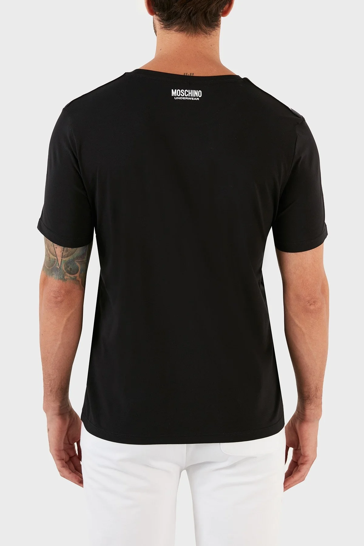 Moschino Logolu Regular Fit Bisiklet Yaka Pamuklu Erkek T Shirt A1921 8136 0555 SİYAH - 2