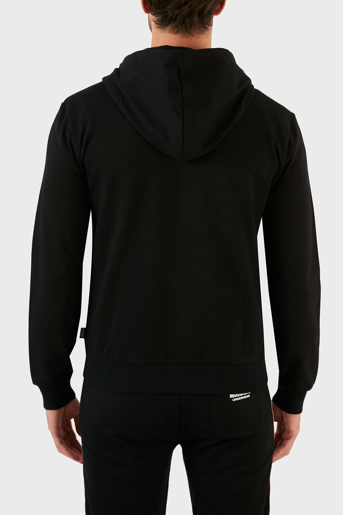Moschino Logolu Regular Fit Kapüşonlu Fermuarlı Pamuklu Erkek Sweat A1722 8102 0555 SİYAH - 5