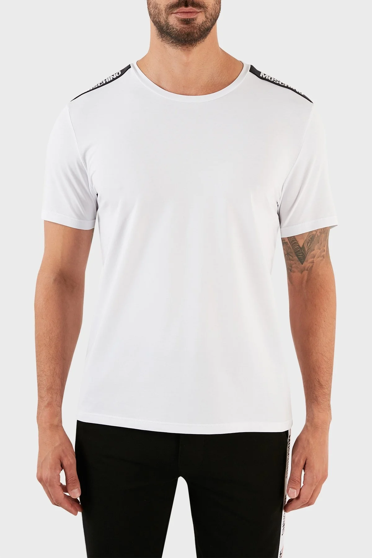 Moschino Regular Fit Bisiklet Yaka Pamuklu Erkek T Shirt A1921 8136 0001 BEYAZ - 1