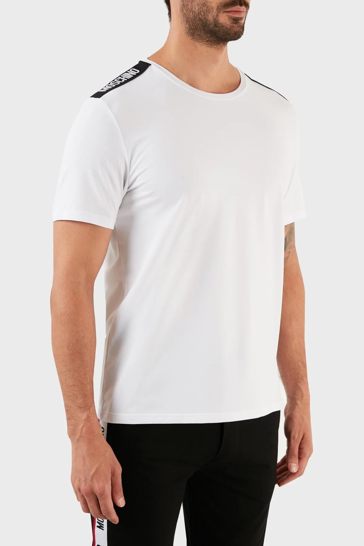 Moschino Regular Fit Bisiklet Yaka Pamuklu Erkek T Shirt A1921 8136 0001 BEYAZ - 4