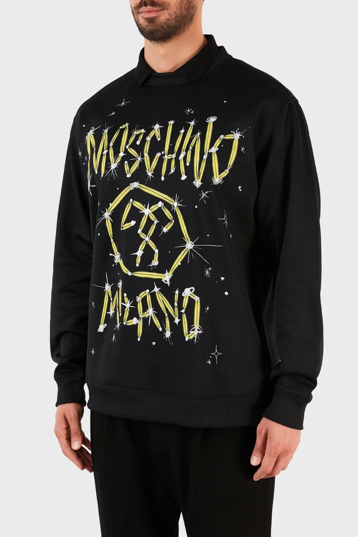 Moschino Baskılı Bisiklet Yaka Unisex Sweat ZPA1719 2029 1555 SİYAH - 3