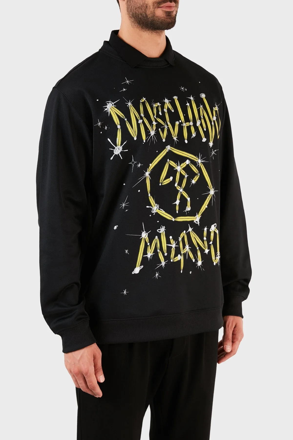 Moschino Baskılı Bisiklet Yaka Unisex Sweat ZPA1719 2029 1555 SİYAH - 4