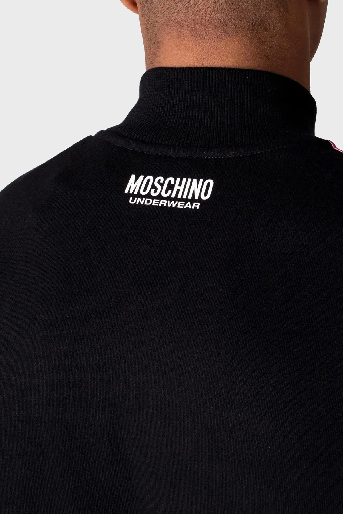 Moschino Yarım Fermuarlı Logo Bantlı Regular Fit Dik Yaka Pamuklu Erkek Sweat A1720 8102 0555 SİYAH - 2