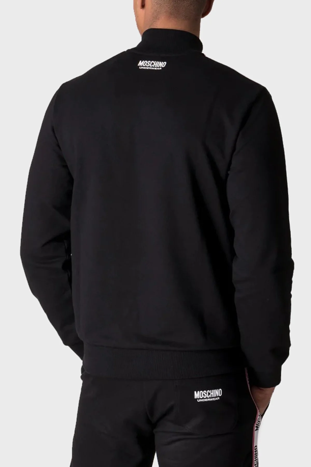 Moschino Yarım Fermuarlı Logo Bantlı Regular Fit Dik Yaka Pamuklu Erkek Sweat A1720 8102 0555 SİYAH - 4