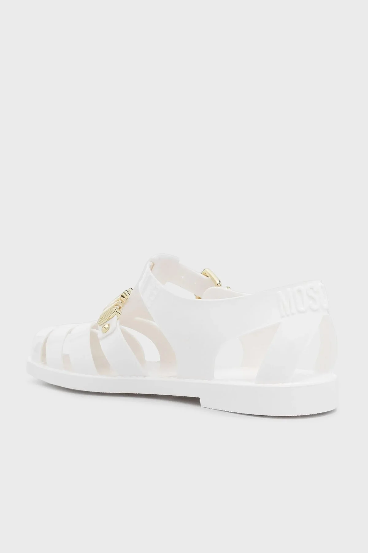 Moschino Yazı Logolu Pencereli Bayan Sandalet MA16501G1MM20100 BEYAZ - 7