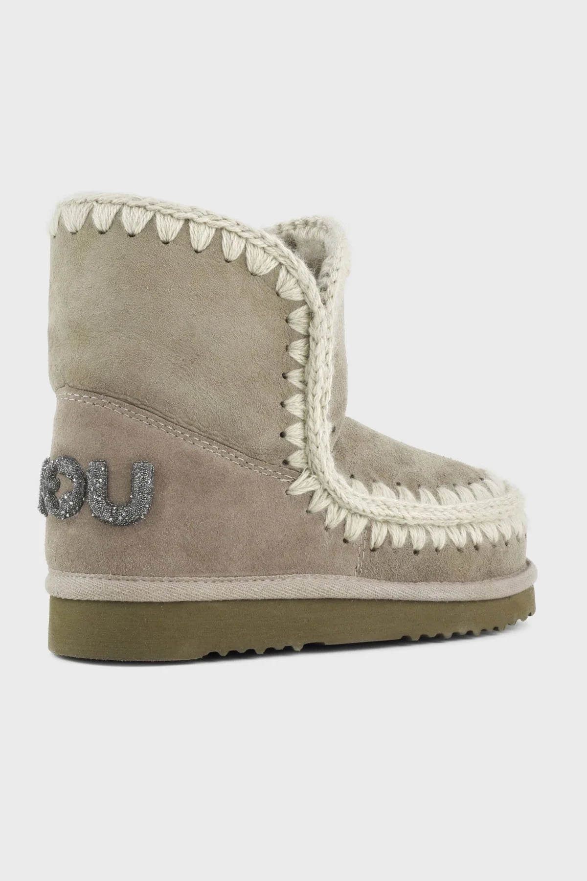 Mou Hakiki Deri Simli Logo Detaylı Dikişli Eskimo Bayan Bot MU.FW101050A ELGRY GRİ - 9