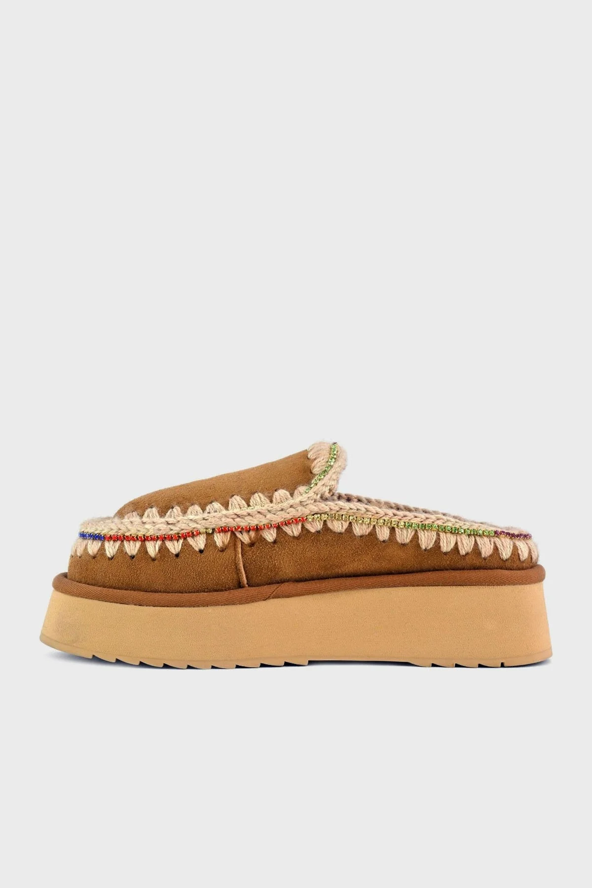 Mou Taşlı Süet Yumuşak Tüylü Eskimo Platform Taban Bayan Terlik MU.FW681001A COG TABA - 8