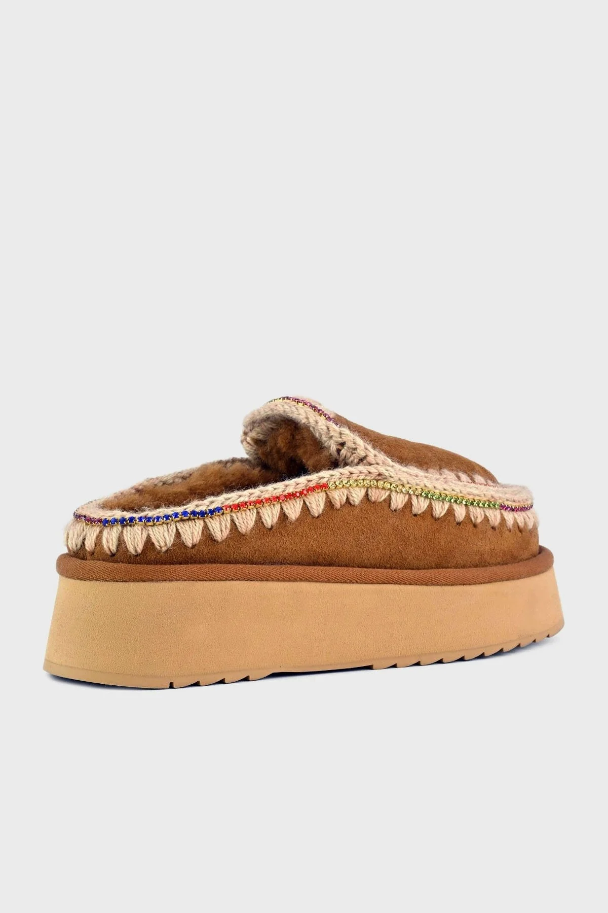 Mou Taşlı Süet Yumuşak Tüylü Eskimo Platform Taban Bayan Terlik MU.FW681001A COG TABA - 9