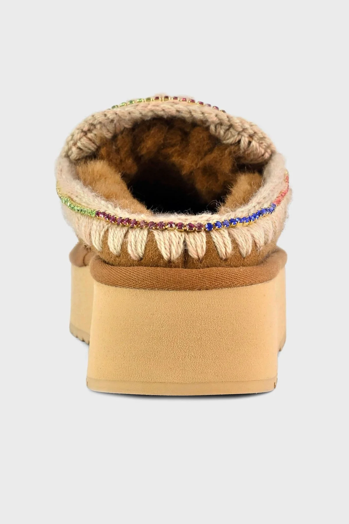 Mou Taşlı Süet Yumuşak Tüylü Eskimo Platform Taban Bayan Terlik MU.FW681001A COG TABA - 10