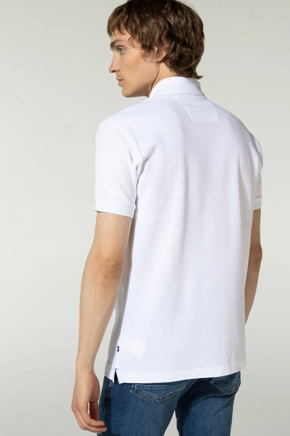 Nautica % 100 Pamuk Düğmeli T Shirt Erkek Polo K41000T 1BW BEYAZ - 3