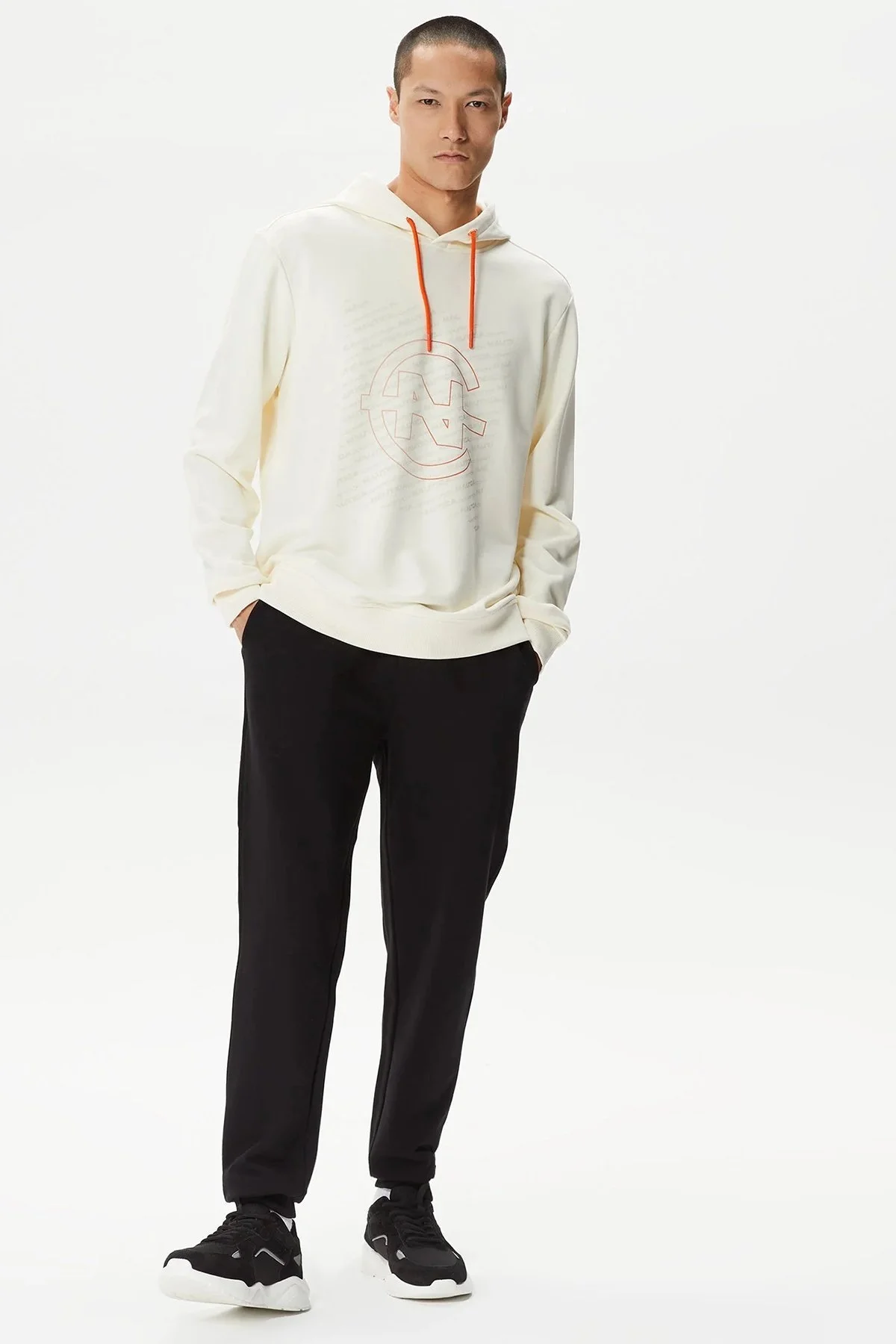 Nautica % 100 Pamuk Kapüşonlu Erkek Sweat K37205T1MA KREM - 2