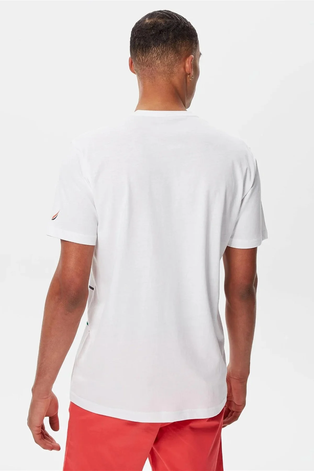 Nautica % 100 Pamuk Marka Baskılı Bisiklet Yaka Standart Fit Erkek T Shirt V35530T 1BW BEYAZ - 4