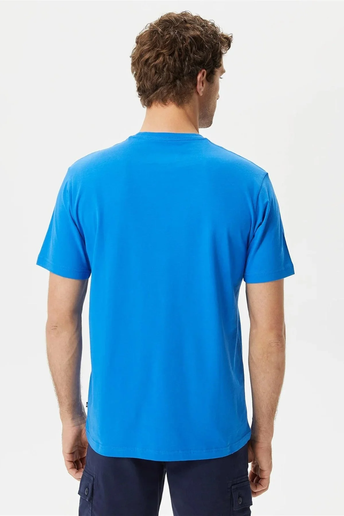 Nautica % 100 Pamuk Marka Baskılı Bisiklet Yaka Standart Fit Erkek T Shirt V35532T 4SJ SAKS - 8