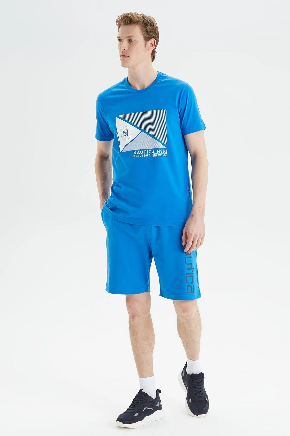 Nautica % 100 Pamuk Marka Baskılı Bisiklet Yaka Standart Fit Erkek T Shirt V35902T 4SJ SAKS - 2