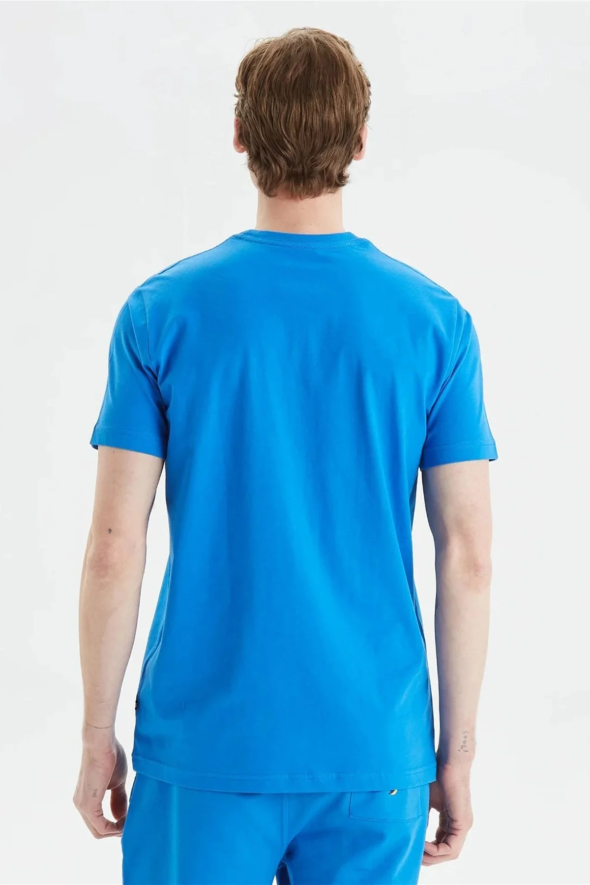 Nautica % 100 Pamuk Marka Baskılı Bisiklet Yaka Standart Fit Erkek T Shirt V35902T 4SJ SAKS - 4