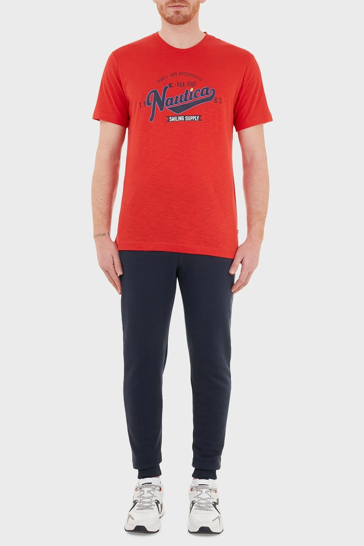 Nautica % 100 Pamuklu Cepli Erkek Eşofman Altı KC0112T 4NV LACİVERT - 1