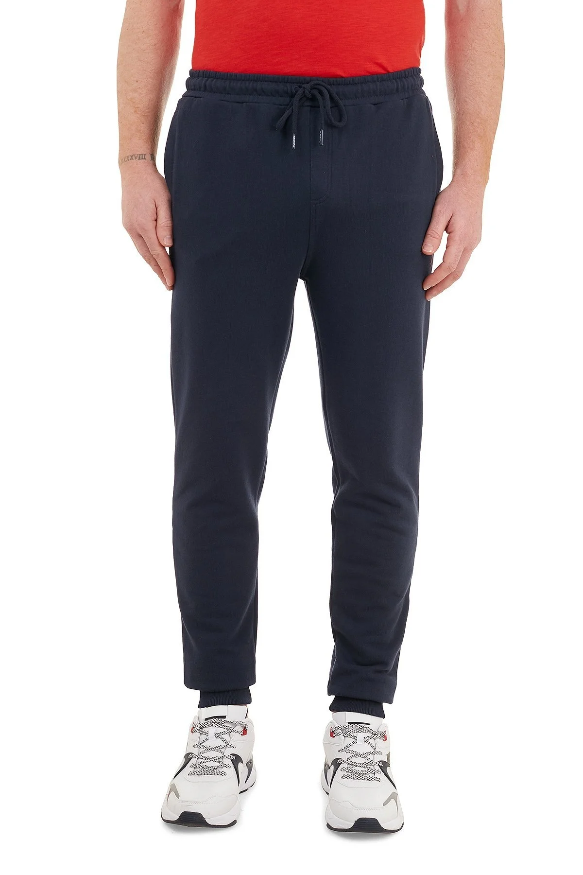 Nautica % 100 Pamuklu Cepli Erkek Eşofman Altı KC0112T 4NV LACİVERT - 2