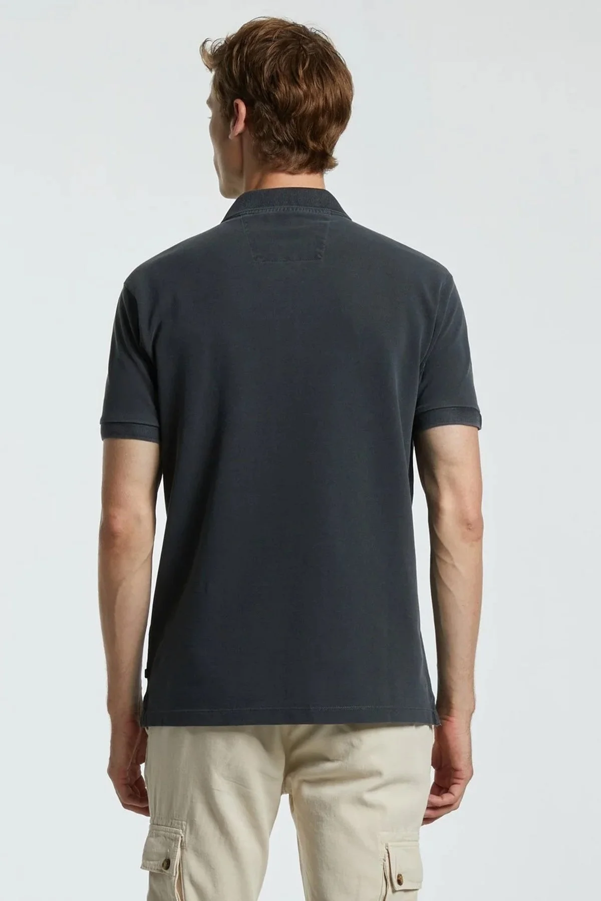 Nautica % 100 Pamuklu Polo Yaka Classic Fit T Shirt Erkek Polo Yaka T Shirt K35111T 0PG GRİ - 6