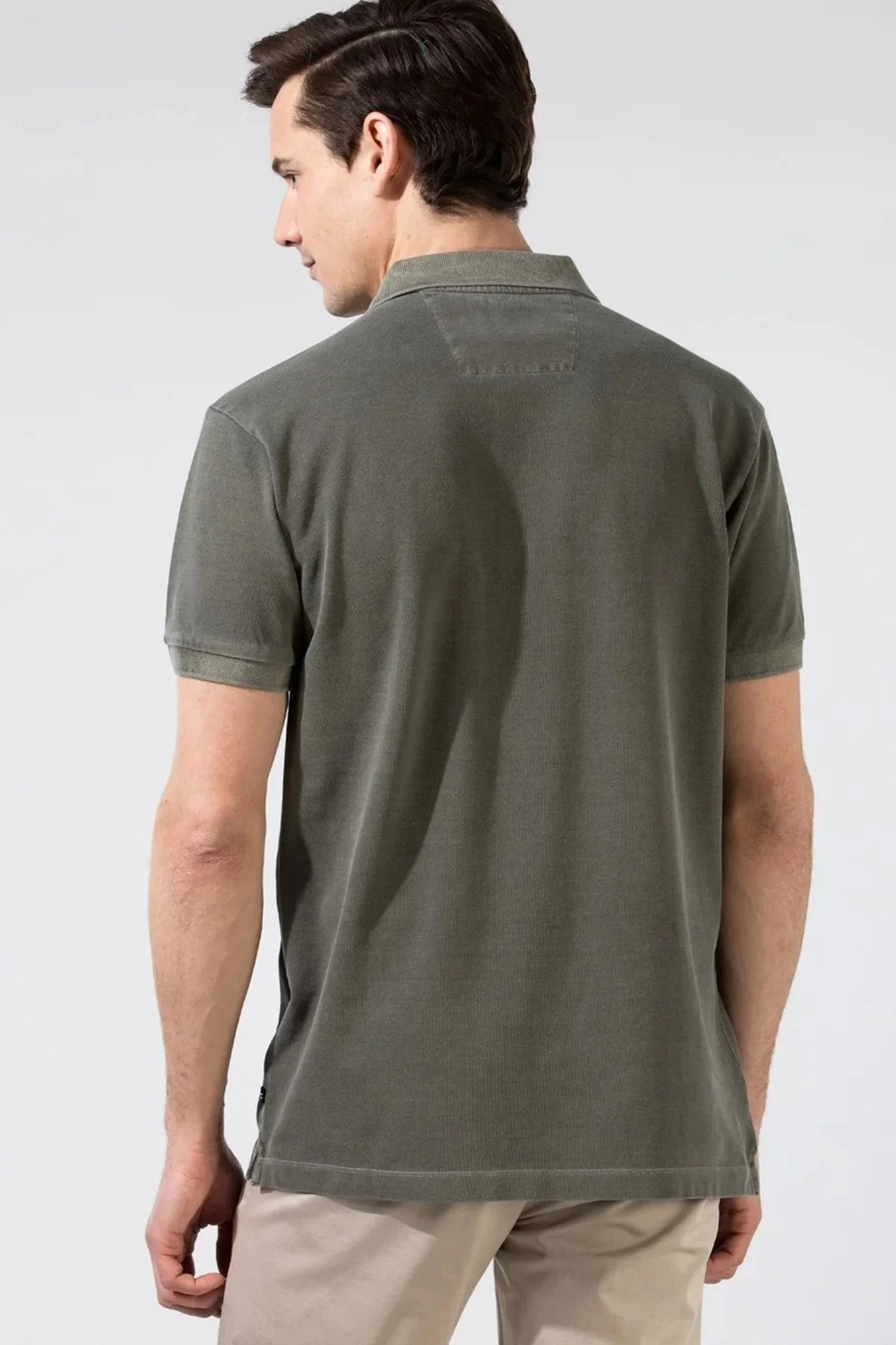 Nautica % 100 Pamuklu Polo Yaka Classıc Fit T Shirt Erkek Polo Yaka T Shirt K35111T 3BP HAKİ - 2