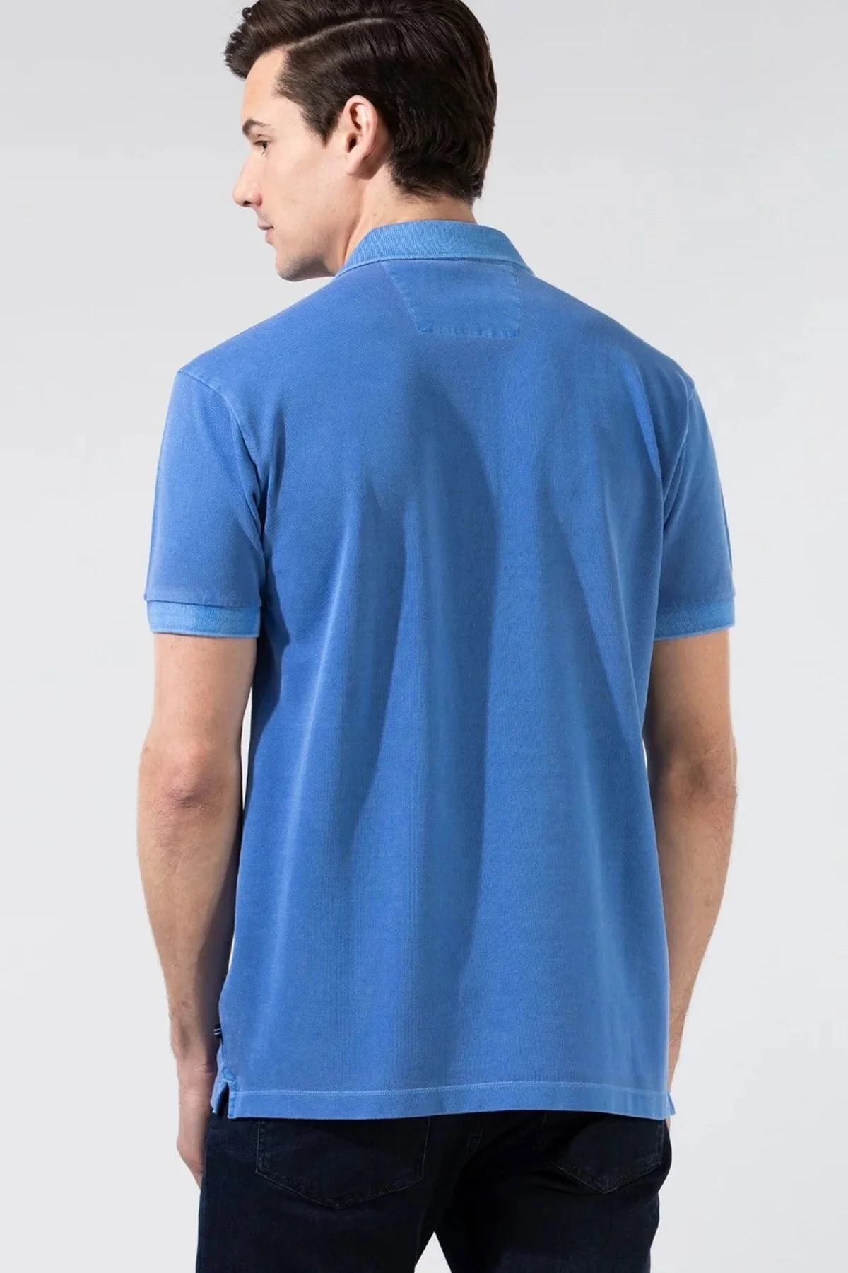 Nautica % 100 Pamuklu Polo Yaka Classıc Fit T Shirt Erkek Polo Yaka T Shirt K35111T 4CM MAVİ - 7