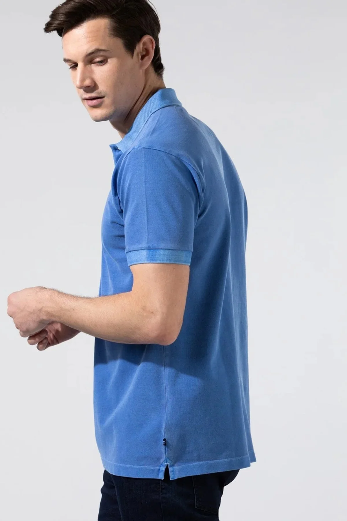 Nautica % 100 Pamuklu Polo Yaka Classıc Fit T Shirt Erkek Polo Yaka T Shirt K35111T 4CM MAVİ - 8