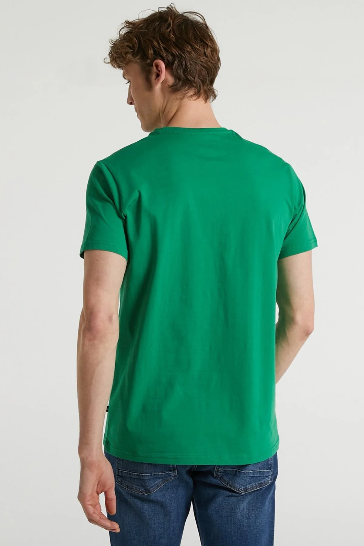 Nautica Baskılı % 100 Pamuk Standart Fit Bisiklet Yaka Erkek T Shirt V35527T 30T YEŞİL - 4