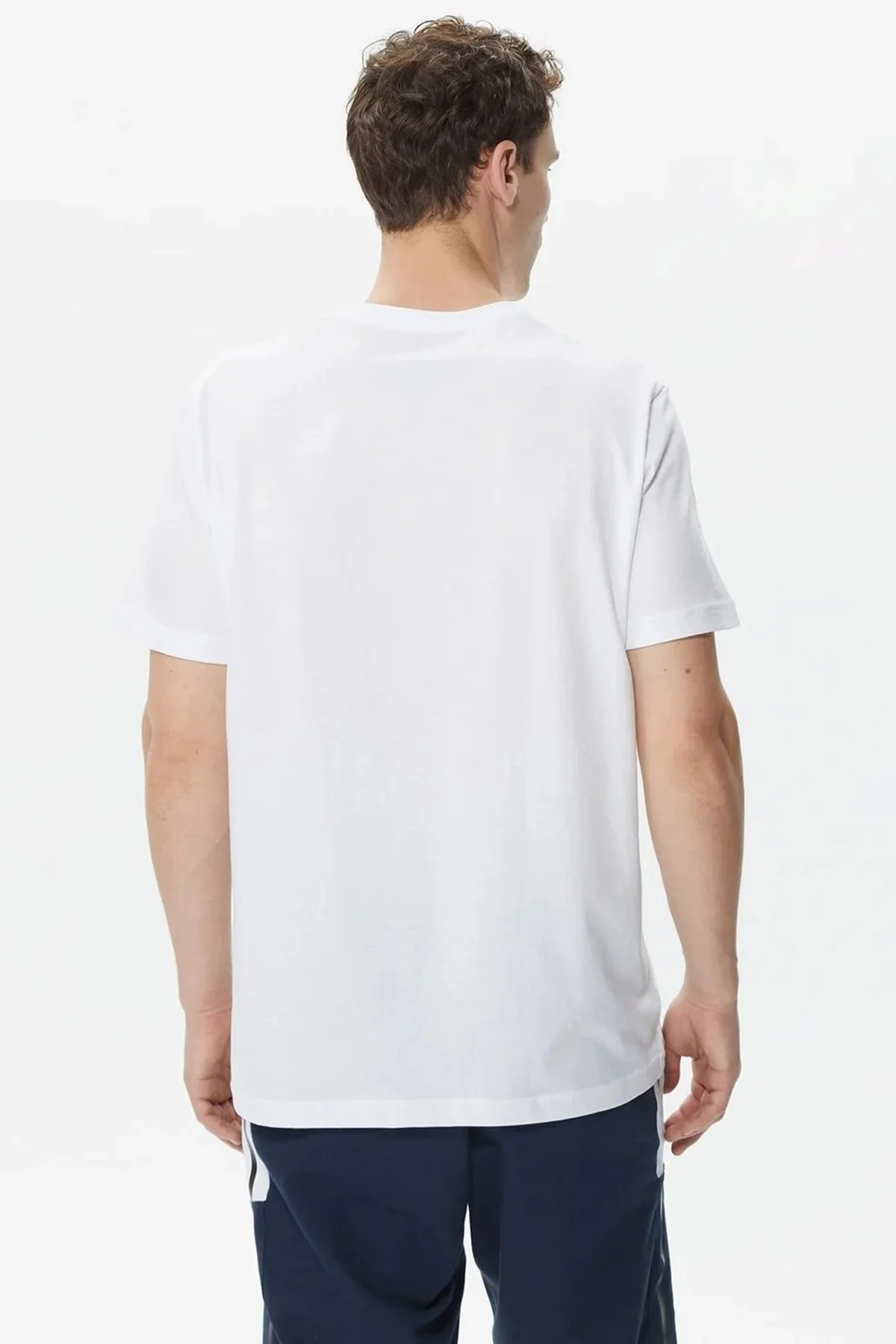 Nautica Baskılı % 100 Pamuklu Regular Fit Bisiklet Yaka Erkek T Shirt V35516T 1BW BEYAZ - 2
