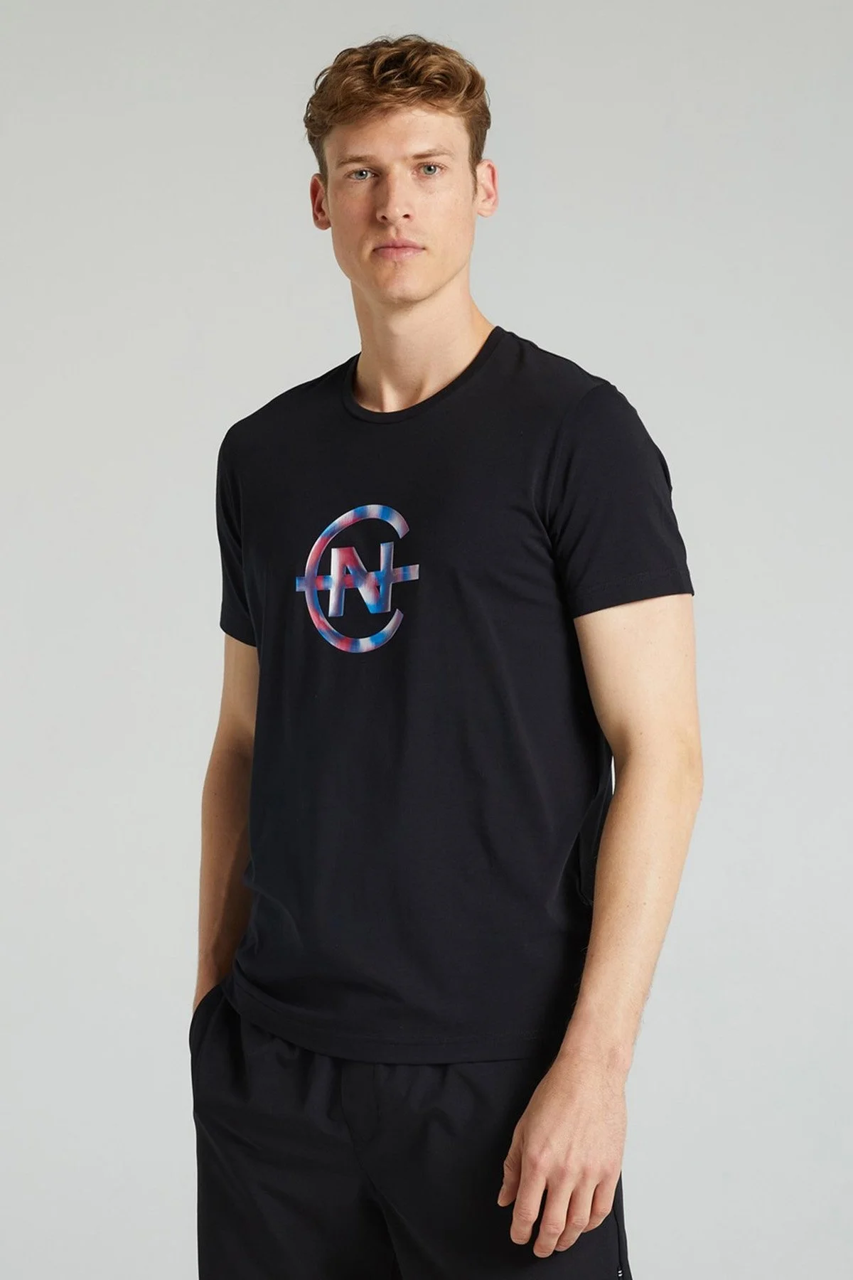 Nautica Baskılı Pamuklu Standart Fit Bisiklet Yaka Erkek T Shirt V35014T 0TB SİYAH - 1