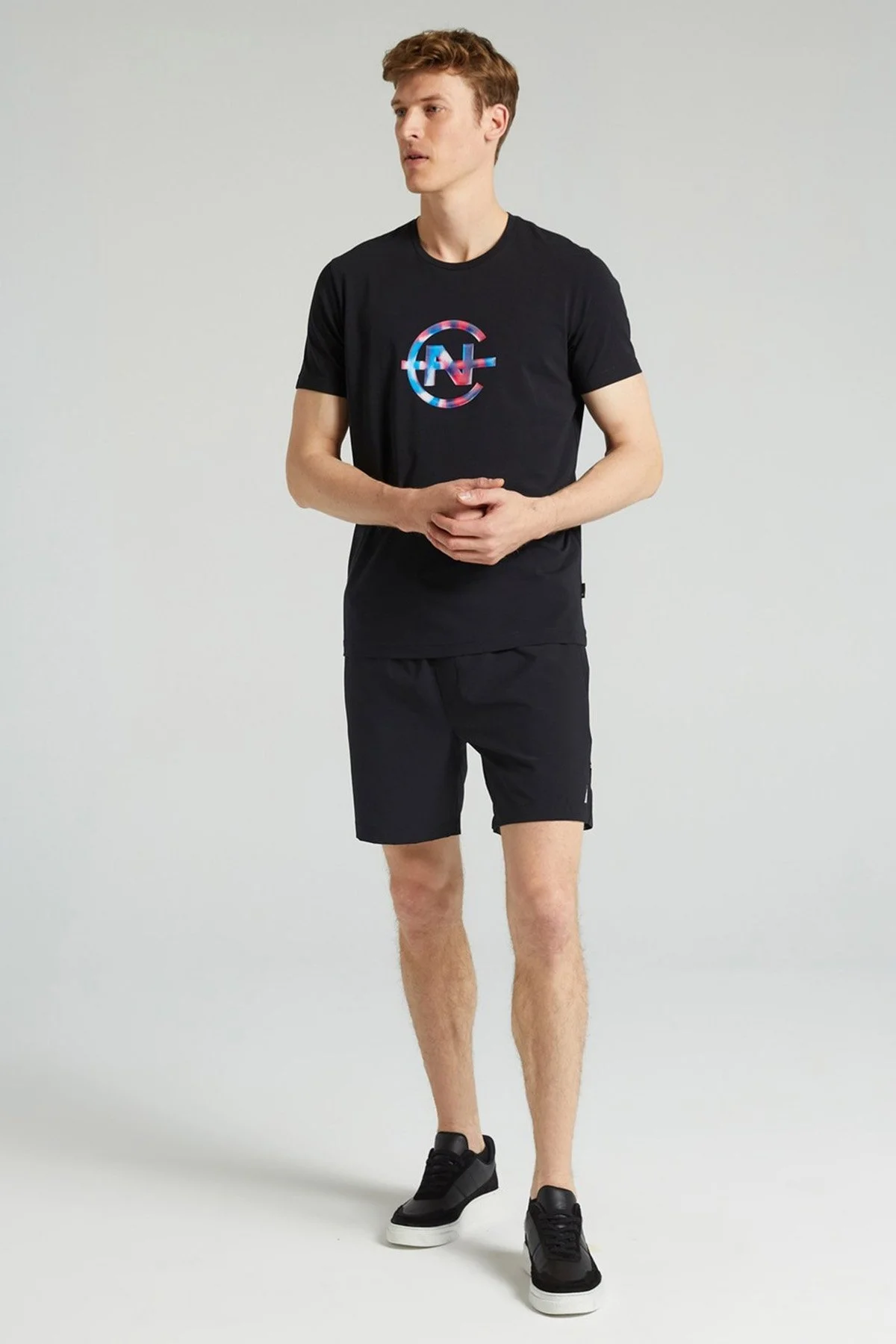 Nautica Baskılı Pamuklu Standart Fit Bisiklet Yaka Erkek T Shirt V35014T 0TB SİYAH - 2