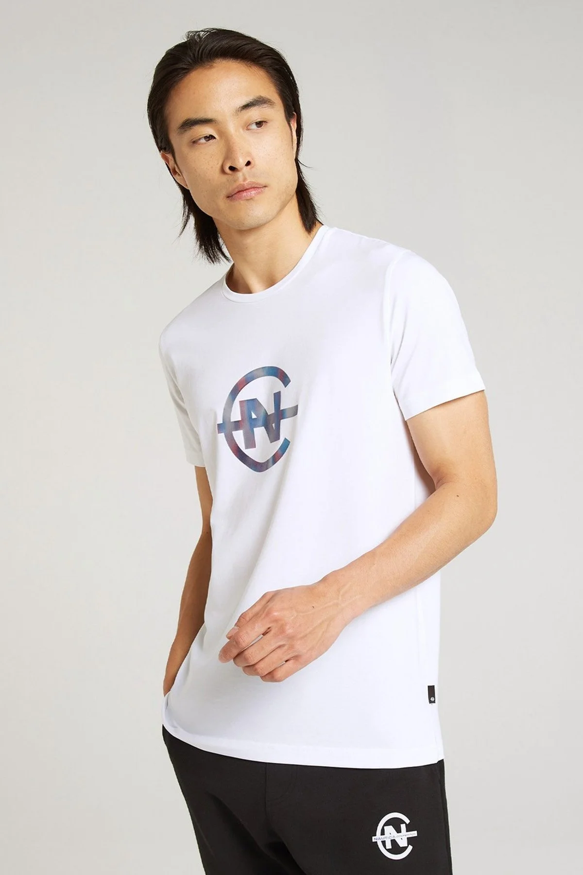 Nautica Baskılı Pamuklu Standart Fit Bisiklet Yaka Erkek T Shirt V35014T 1BW BEYAZ - 1