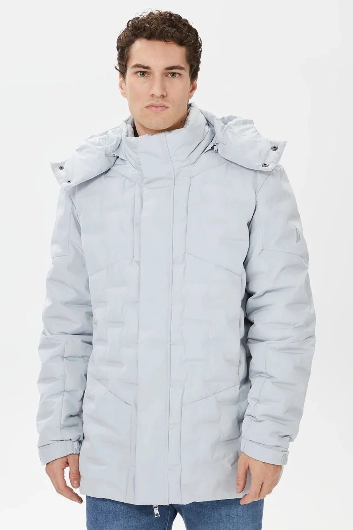 Nautica Çıkarılabilir Kapüşonlu Su İtici Erkek Mont J37026T 0GV GRİ - 1
