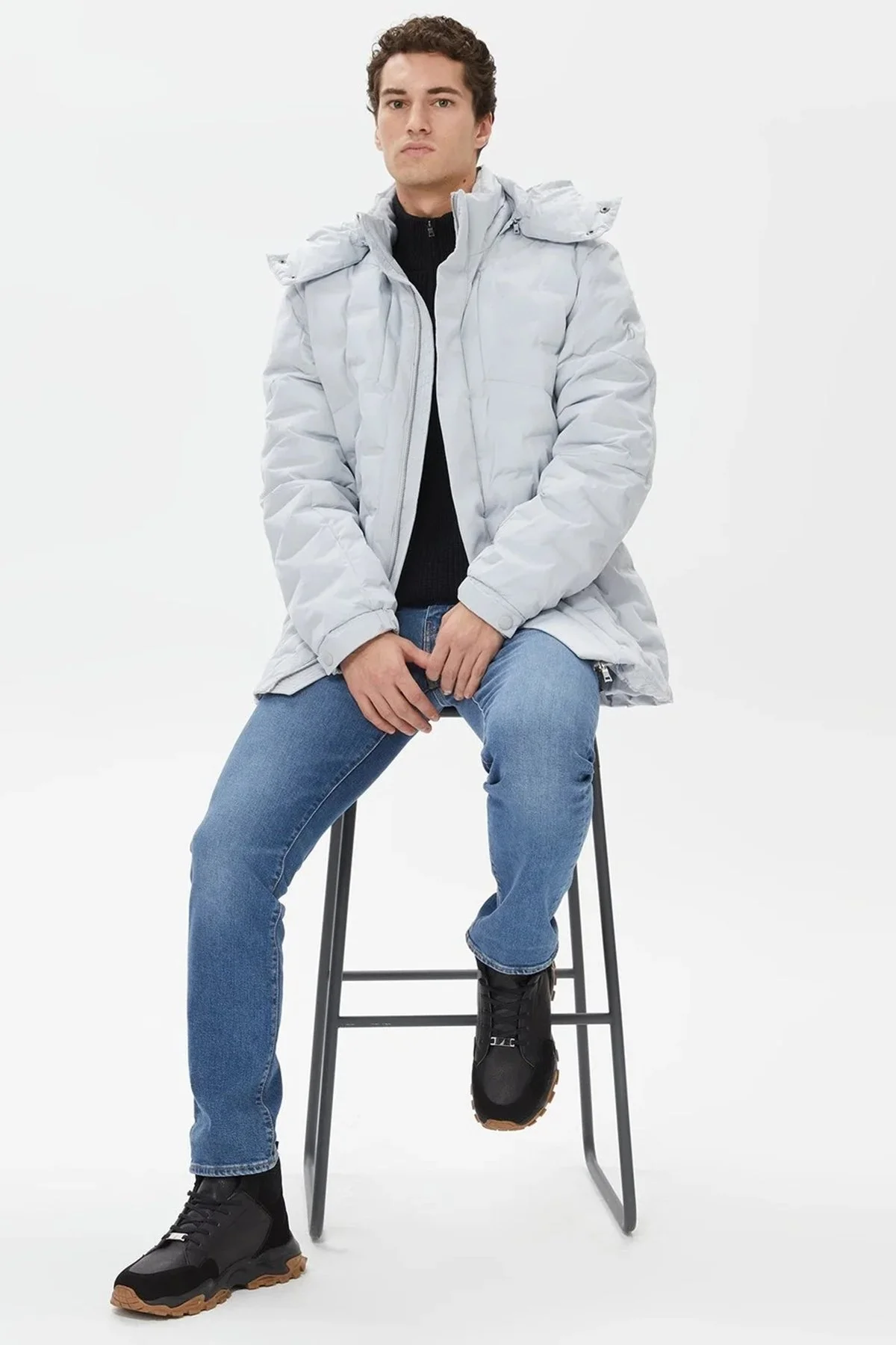 Nautica Çıkarılabilir Kapüşonlu Su İtici Erkek Mont J37026T 0GV GRİ - 3