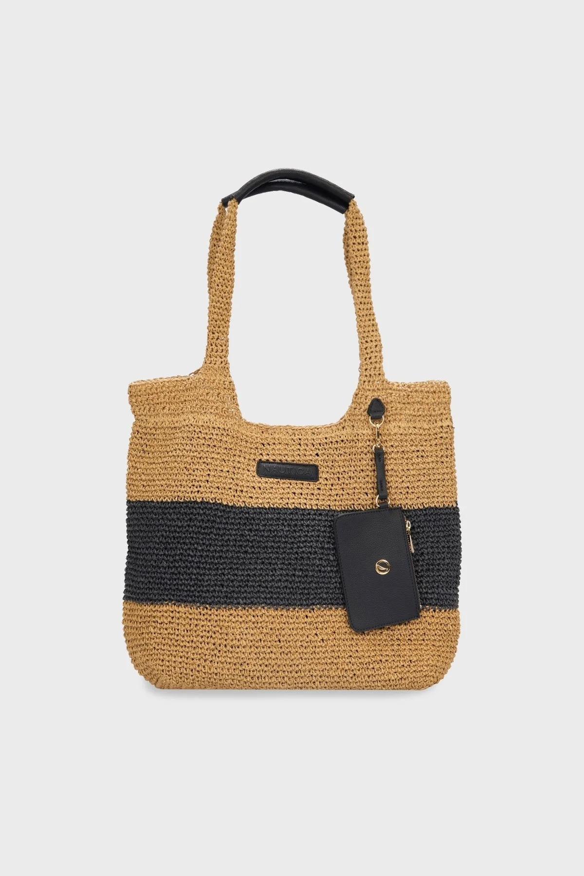 Nautica Çıkarılabilir Mini Cüzdanlı Hasır Bayan Çanta CN6265T BEJ-LACİVERT - 1