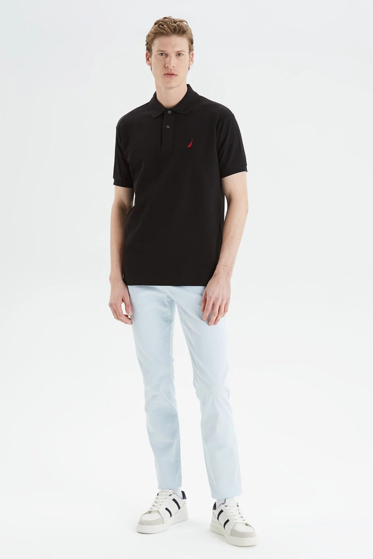 Nautica Classic Fit % 100 Pamuk Düğmeli Erkek Polo T Shirt K35000T 0TB SİYAH - 3