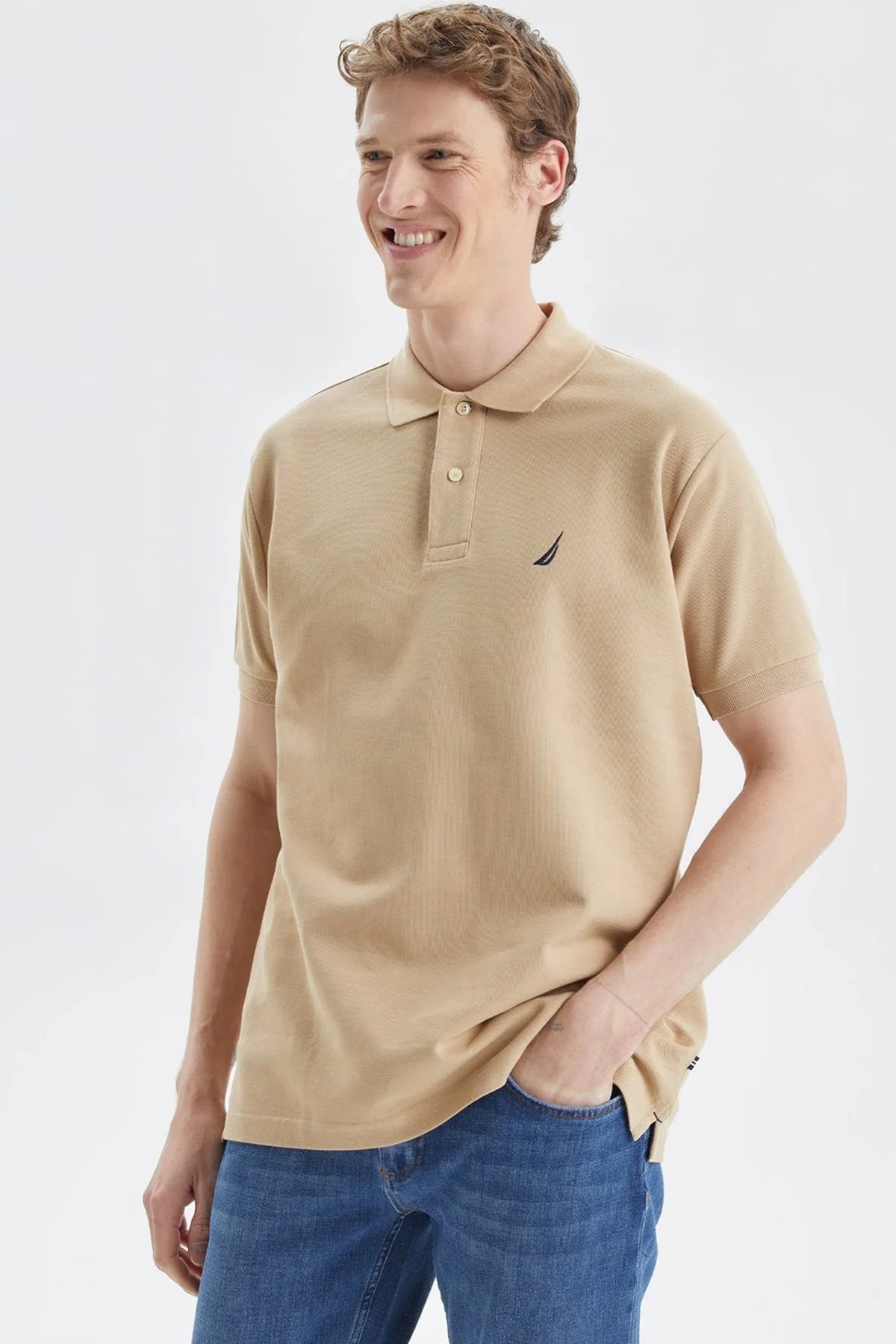 Nautica Classic Fit % 100 Pamuk Düğmeli Erkek Polo T Shirt K35000T 2SA VİZON - 5