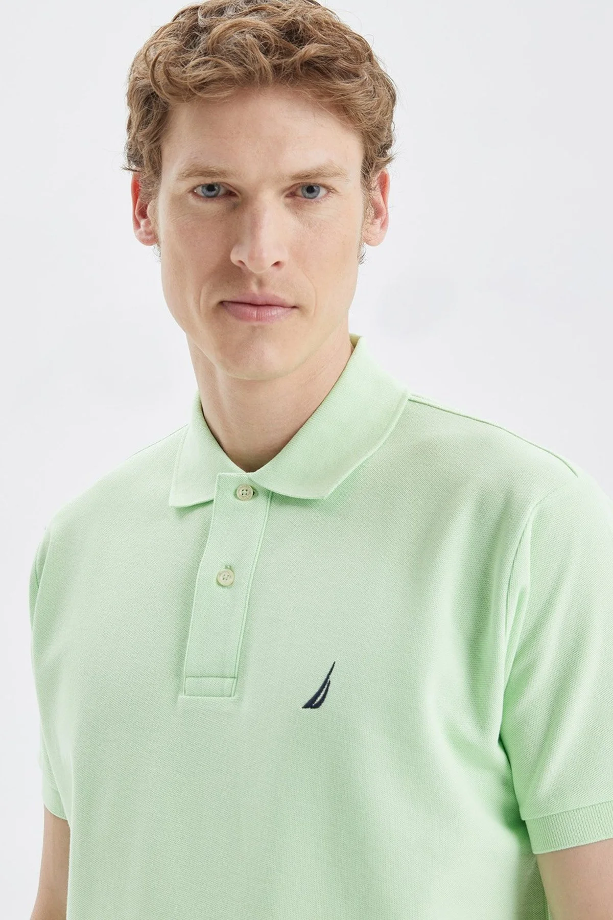 Nautica Classic Fit % 100 Pamuk Düğmeli Erkek Polo T Shirt K35000T 3RX AÇIK YEŞİL - 3
