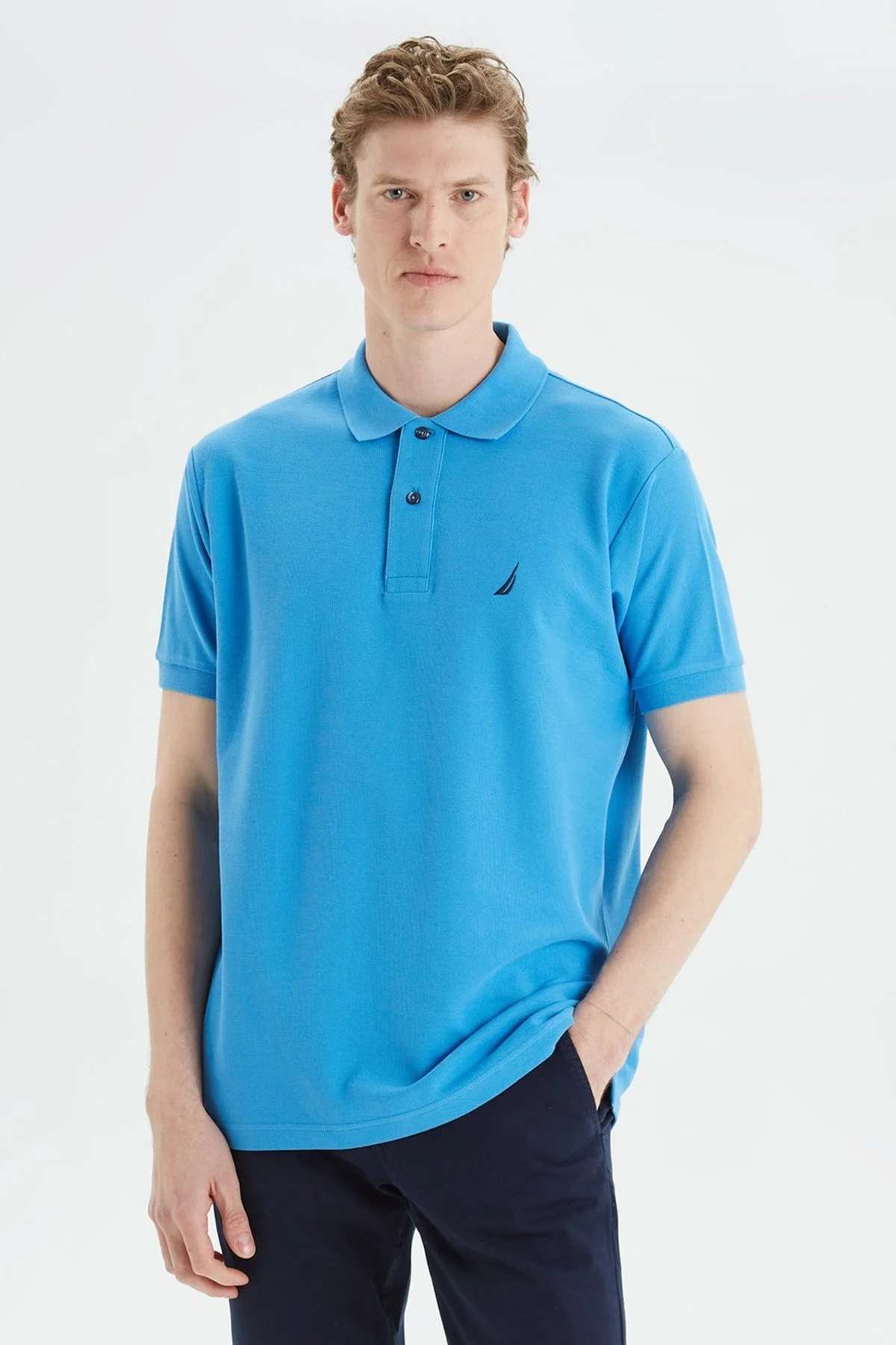 Nautica Classic Fit % 100 Pamuk Düğmeli Erkek Polo T Shirt K35000T 4CM SAKS - 1