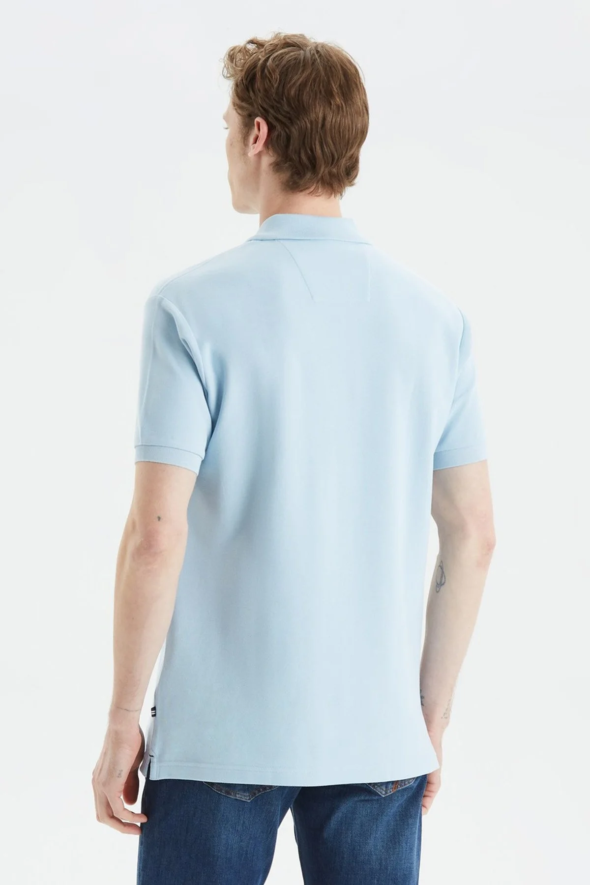 Nautica Classic Fit % 100 Pamuk Düğmeli Erkek Polo T Shirt K35000T 4FS AÇIK MAVİ - 8