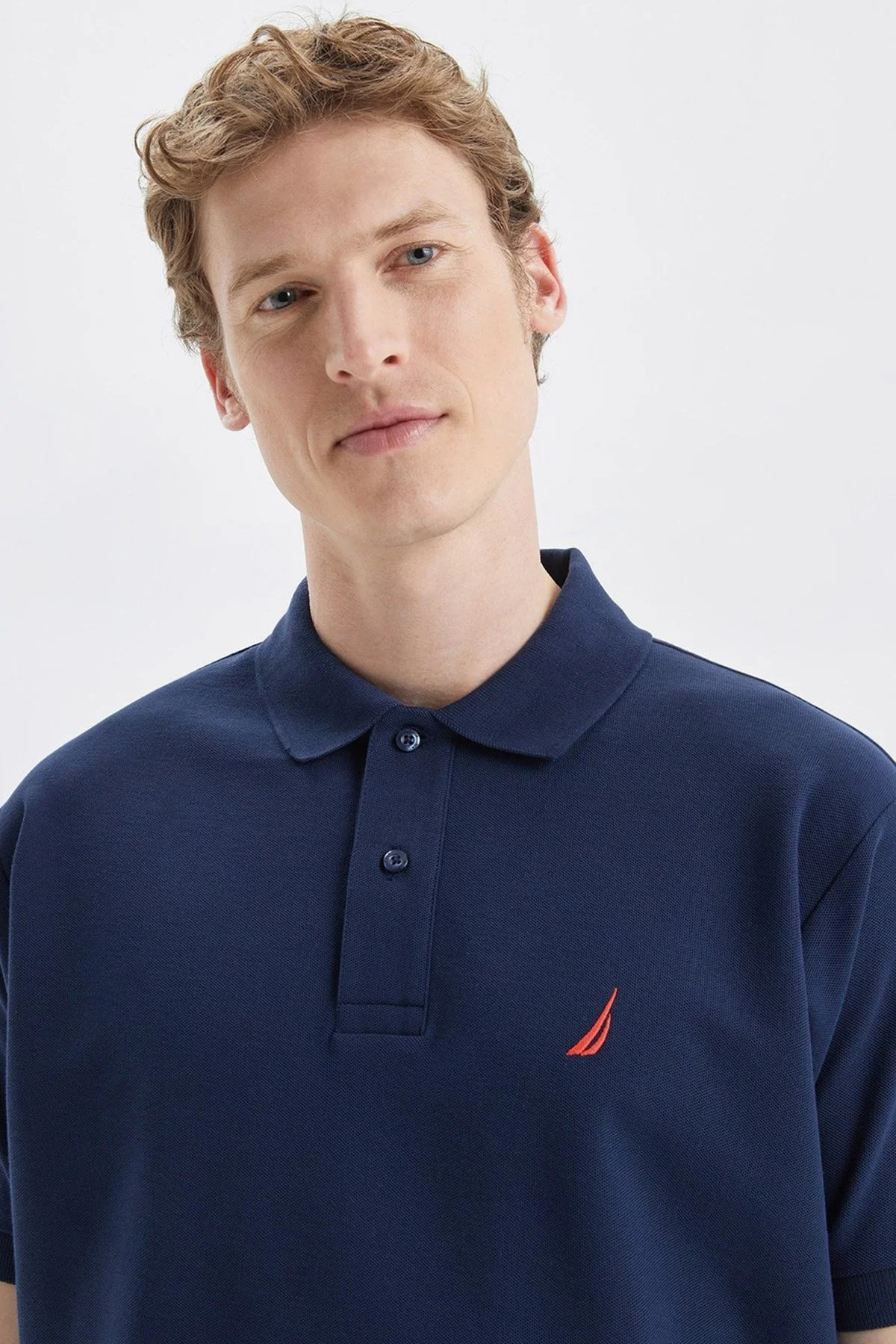 Nautica Classic Fit % 100 Pamuk Düğmeli Erkek Polo T Shirt K35000T 4NV LACİVERT - 3