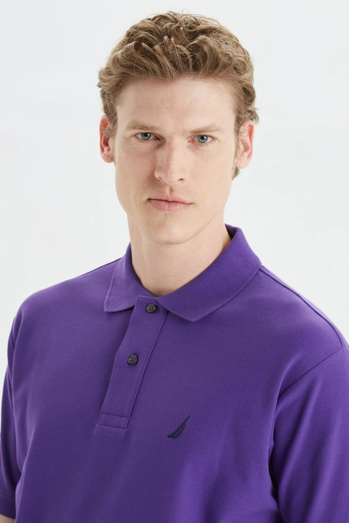Nautica Classic Fit % 100 Pamuk Düğmeli Erkek Polo T Shirt K35000T 5MW MOR - 7