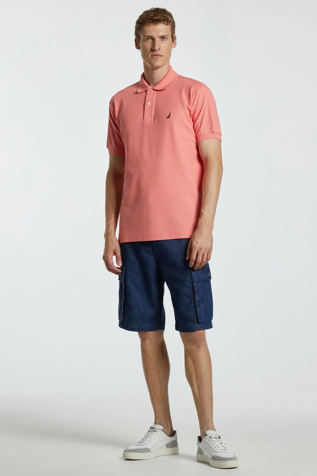 Nautica Classic Fit % 100 Pamuk Düğmeli Erkek Polo T Shirt K35000T 64C MERCAN - 3