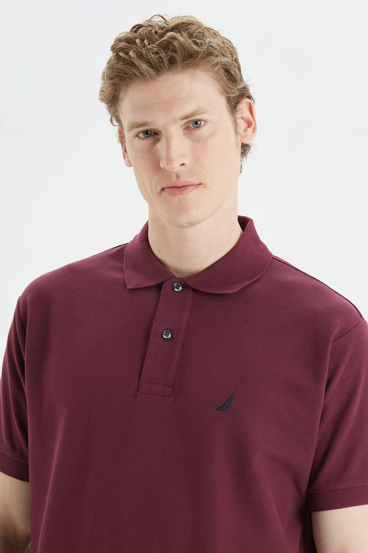 Nautica Classic Fit % 100 Pamuk Düğmeli Erkek Polo T Shirt K35000T 6WV VİŞNE - 3