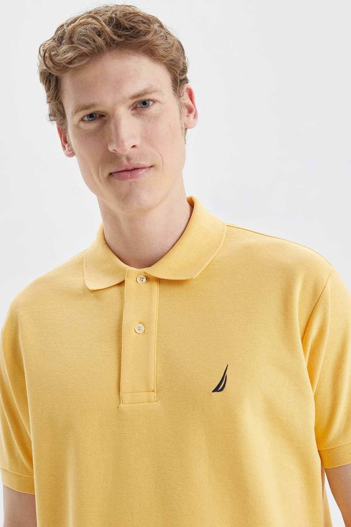 Nautica Classic Fit % 100 Pamuk Düğmeli Erkek Polo T Shirt K35000T 7MF SARI - 7