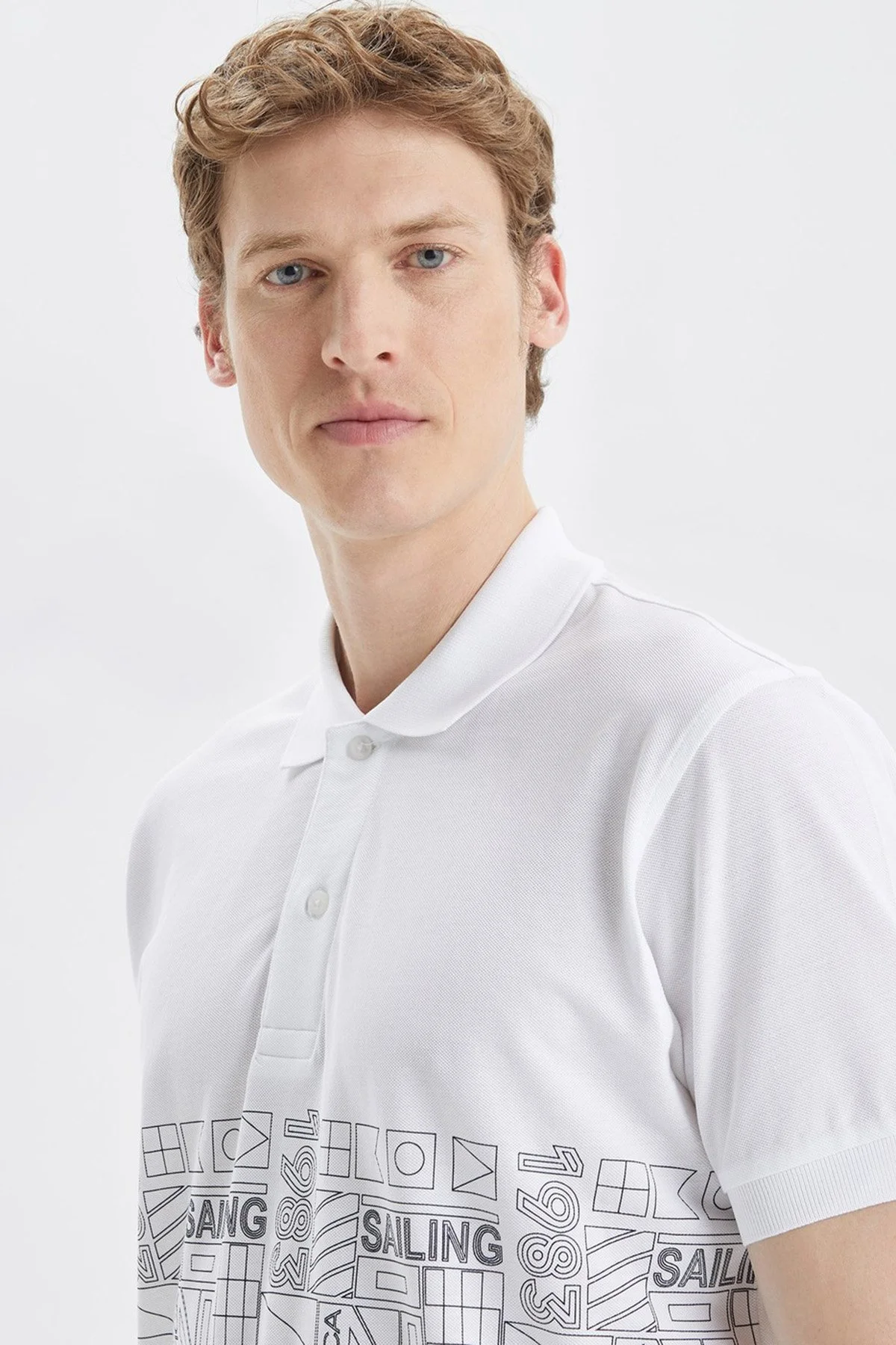 Nautica Classic Fit % 100 Pamuk Düğmeli Erkek Polo T Shirt K35513T 1BW BEYAZ - 3