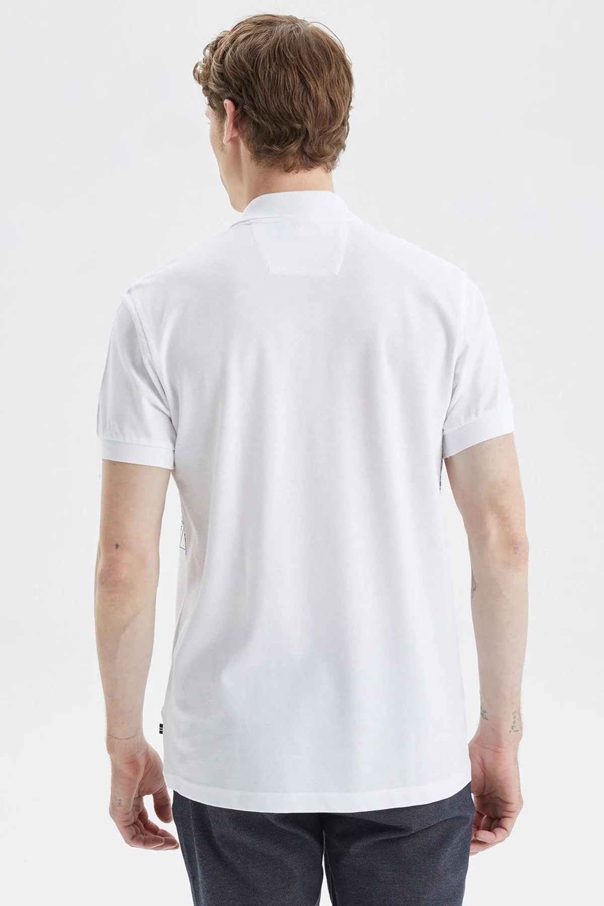 Nautica Classic Fit % 100 Pamuk Düğmeli Erkek Polo T Shirt K35513T 1BW BEYAZ - 4