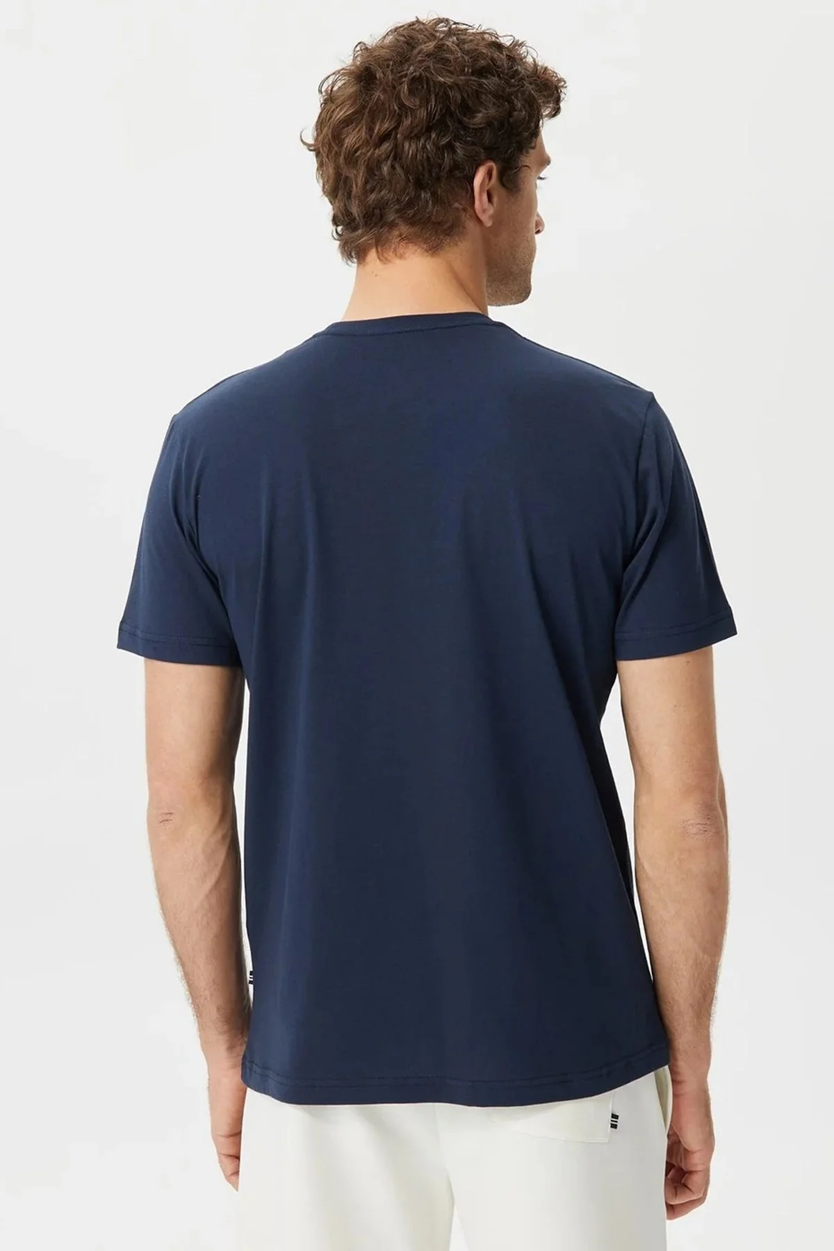 Nautica Desenli % 100 Pamuk Regular Fit Bisiklet Yaka Erkek T Shirt V35516T 4NV LACİVERT - 2