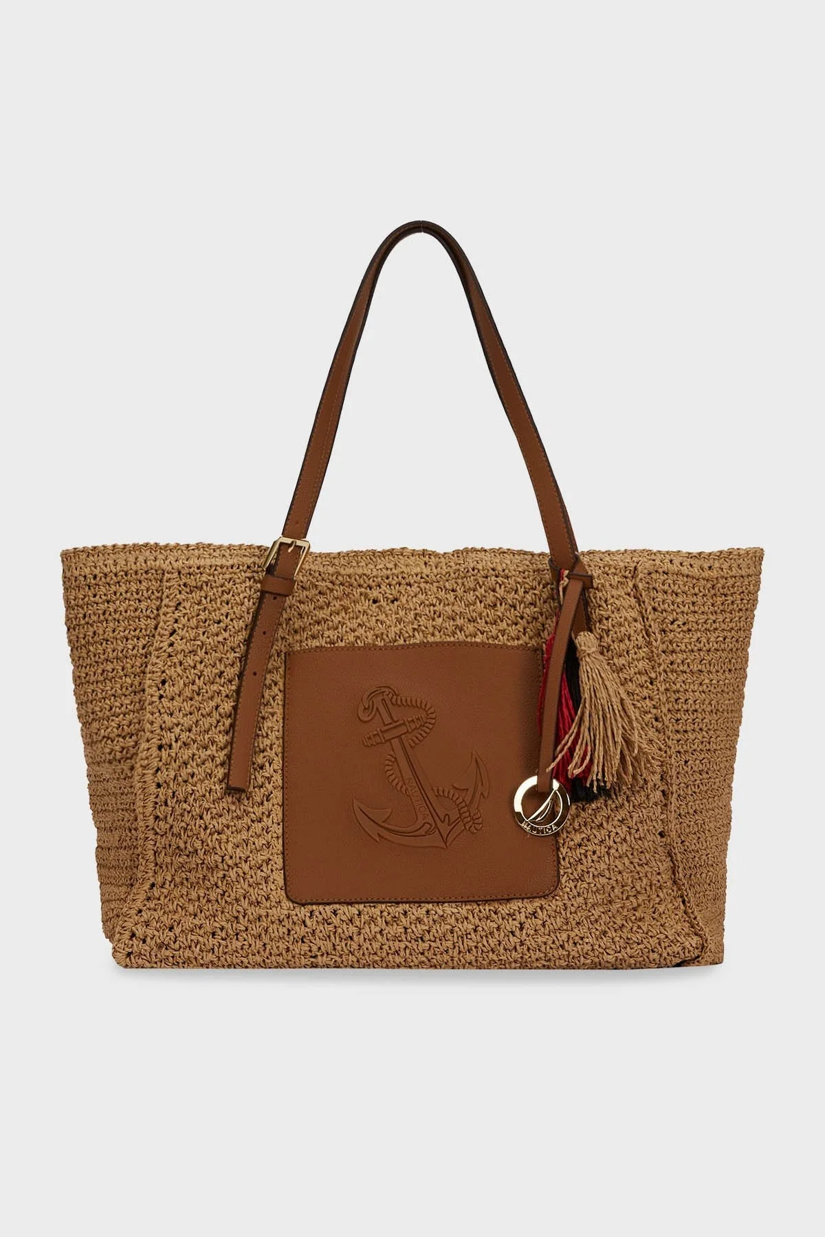 Nautica Logolu Ayarlanabilir Omuz Askılı Hasır Bayan Çanta CN6269T BEJ - 1